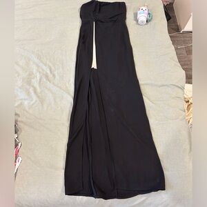 Superdown black maxi dress with open leg